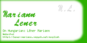 mariann lener business card