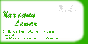 mariann lener business card